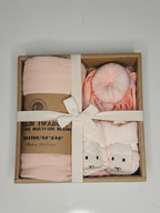 Newborn Gift Box — Organic Bamboo Swaddle & Animal Socks Set